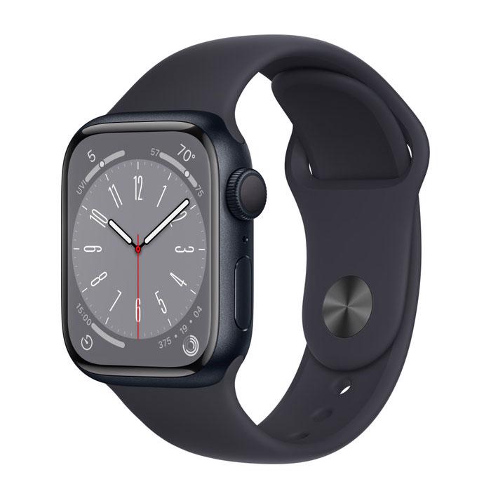 Apple Watch Series 8 GPS 41mm Midnight Aluminium Case med Midnight Sport Band - Regular