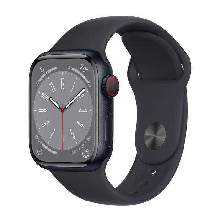 Apple Watch Series 8 GPS & 4G 41mm Midnight Aluminium Case med Midnight Sport Band - Regular