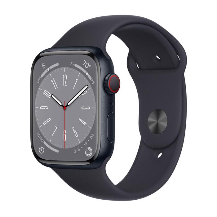 Apple Watch Series 8 GPS & 4G 45mm Midnight Aluminium Case med Midnight Sport Band - Regular
