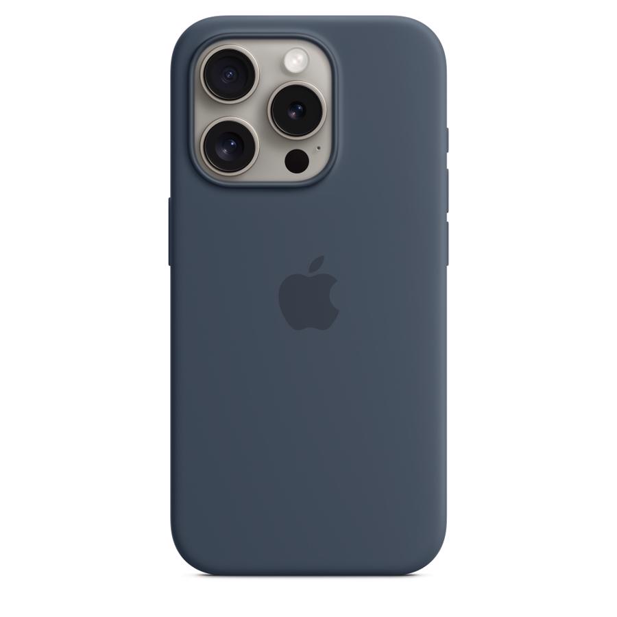 Apple iPhone 15 Pro Silicone Case with MagSafe Storm Blue