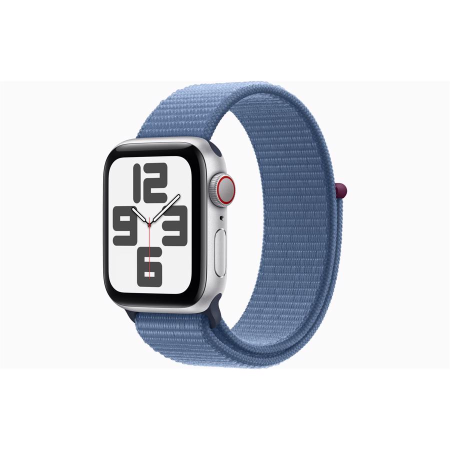 Apple Watch SE GPS & 4G 40mm Sølv Aluminium Case med Vinterblå Sport Loop