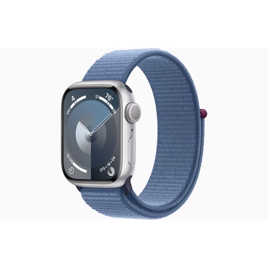 Apple Watch Series 9 GPS 41mm Sølv Aluminium Case med Vinterblå Sport Loop