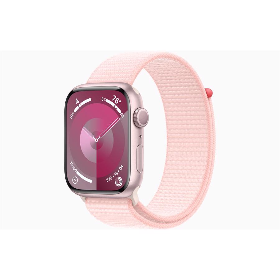 Apple Watch Series 9 GPS 45mm Lyserød Aluminium Case med Sart Lyserød Sport Loop