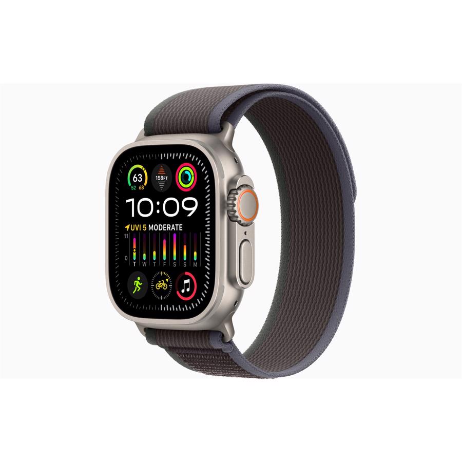 Apple Watch Ultra 2 GPS & 4G 49mm Titanium Case med Blå/Sort Trail Loop - S/M