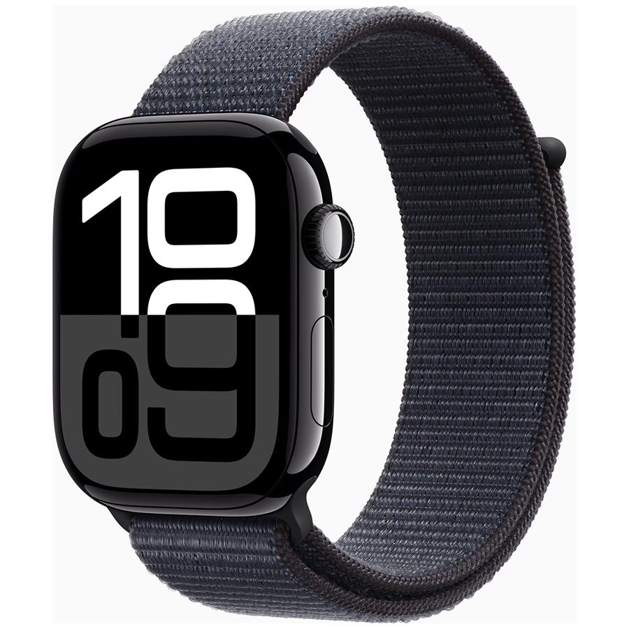 Apple Watch Series 10 GPS 46mm Pianosort Aluminium Case med Blæk Sport Loop