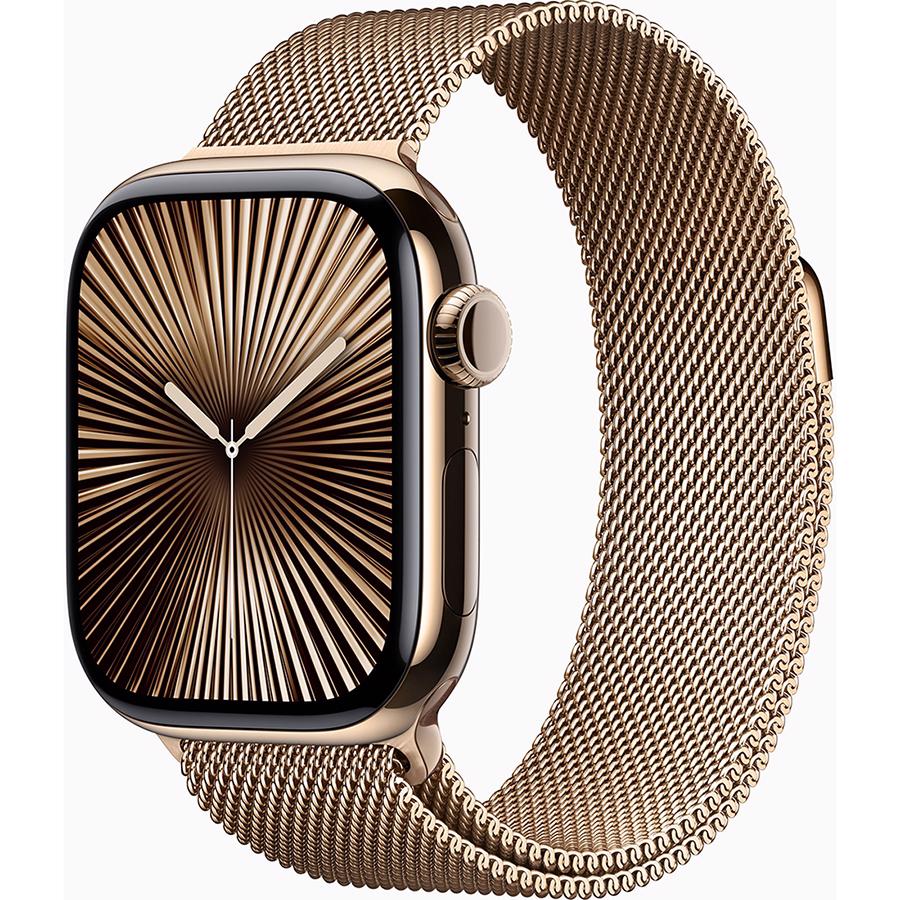 Apple Watch Series 10 GPS & 4G 42mm Guld Titanium Case med Guld Milanese Loop