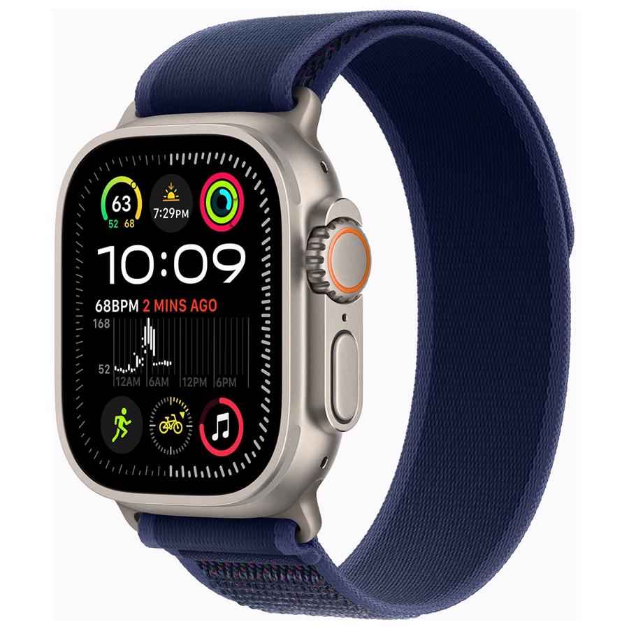 Apple Watch Ultra GPS & 4G 49mm Naturlig Titanium Case med Blå Trail Loop - S/M