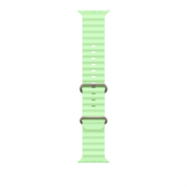 Apple Watch 49mm Neongrøn Ocean Band - Naturligt Titanium Finish
