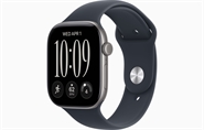 Apple Watch Series 12 GPS 46mm Space Grey Aluminium Case med Marineblå Sport Band - S/M