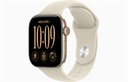 Apple Watch Series 12 GPS & 5G 42mm Lyst Guld Aluminium Case med Sand Sport Band - M/L