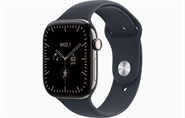 Apple Watch Series 12 GPS & 5G 46mm Naturlig Titanium Case med Marineblå Sport Band - S/M