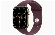 Apple Watch Series 12 GPS & 5G 46mm Skinnende Guld Titanium Case med Bordeaux Sport Band - M/L