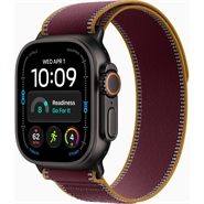 Apple Watch Ultra 4 GPS & 5G 49mm Sort Titanium Case med Bordeaux Trail Loop - S/M