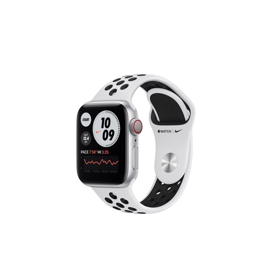 Apple Watch Nike Series 6 GPS & 4G 40mm Silver Aluminium Case med Pure Platinum/Black Nike Sport Band